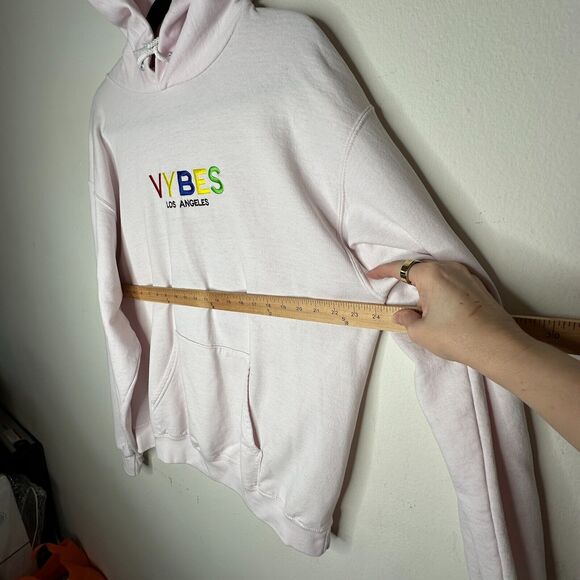 RARE Saint Luis NYC Light Pink Sweatshirt Hoodie VYBES Los Angeles David Bowie M - Picture 15 of 16